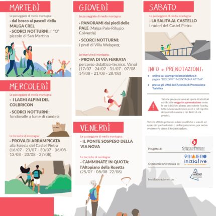 Eventi estate 2025 gite ed escursioni in Primiero