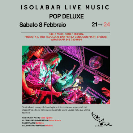 Cibo e Musica con i POP DELUXE al Isolabar