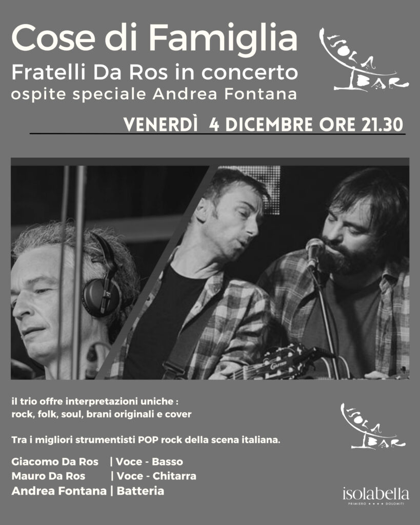 Cibo e Musica con Cose di Famiglia e Andrea Fontana - Isolabar